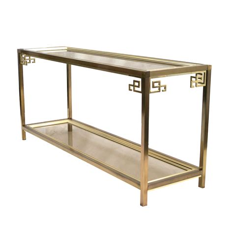Large Square Brass and Glass Cocktail Table by Mastercraft For Sale at ...