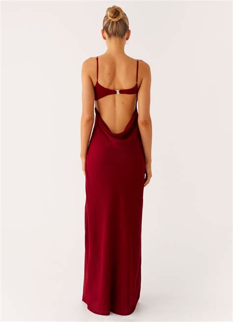 Alouette Maxi Dress - Burgundy – Peppermayo UK