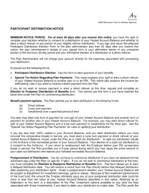 Fillable Online participant distribution notice form Fax Email Print ...