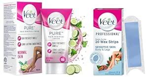 Buy Veet Full Body Waxing Strips Kit For Sensitive Skin (20 Strips ...