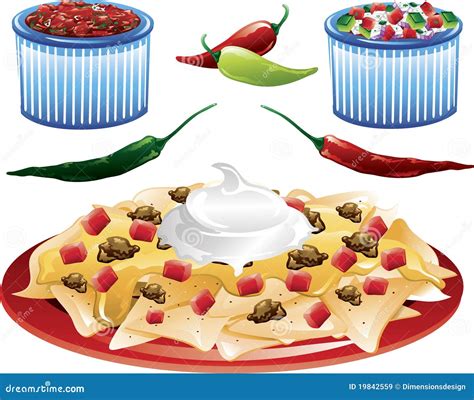 Mexican Food icons stock vector. Illustration of pepper - 19842559
