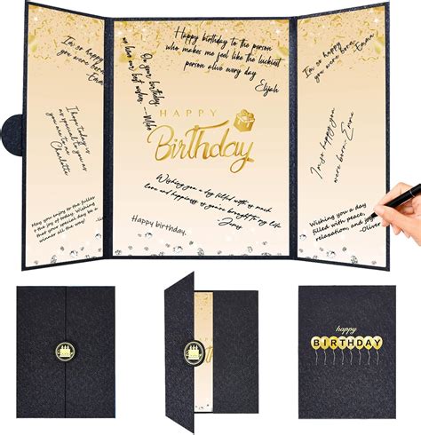 Amazon.com: Crenics Black and Gold Birthday Decorations for Women Men, Creative Birthday Guest ...