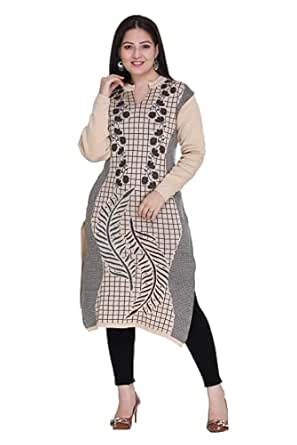 Buy WALMORA Women's Winter Wear Woollen Long Straight Netting Machine ...