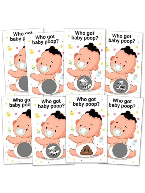 40pcs/Set Baby Bath Time Drawing Lottery Scratch Cards, Gender Reveal ...