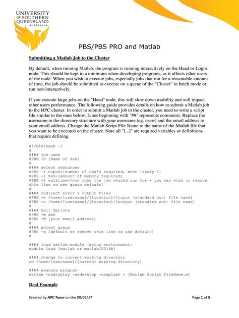 Fillable Online PBS/PBS PRO and Matlab Fax Email Print - pdfFiller