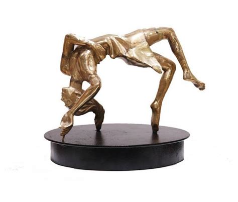 "Dancing Girl 2": Brown Sculpture (20x9x6) by Ram Kumbhar – ArtZolo.com