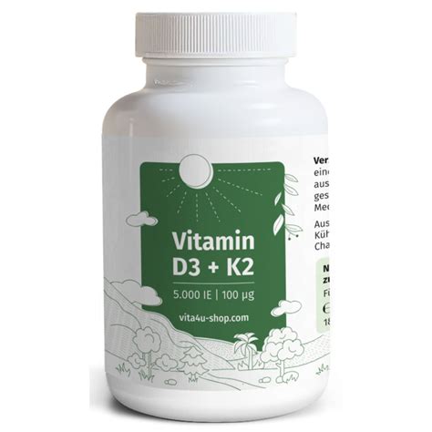 Vitamin D3 5000 I.E. mit 100μg Vitamin K2 kaufen