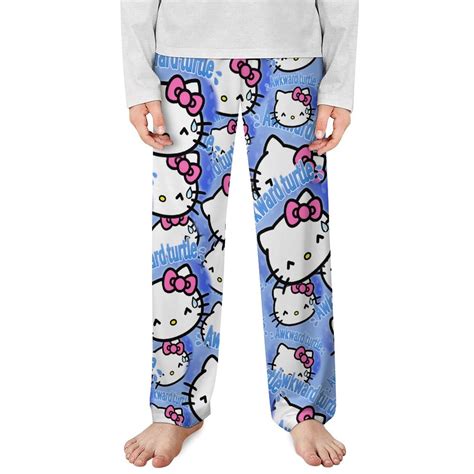 Hello Kitty Pajamas Pants for Gils Kids Cute Sleep Bottoms Hello Kitty ...