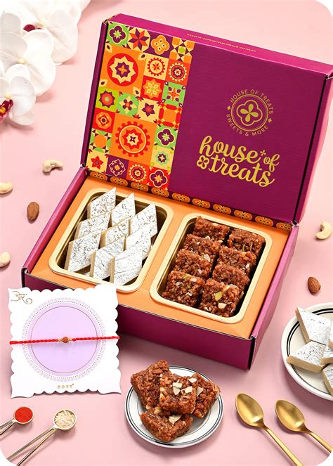 Rakhi Sweets Gift Pack Contains: 200gm Dodha Barfi, 200gm Kaju Katli ...