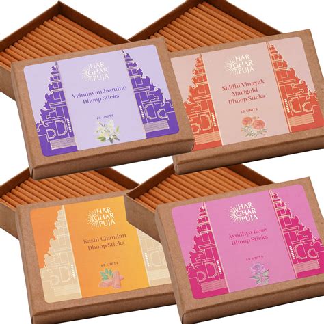 Buy Har Ghar Puja Dhoop Sticks (Ayodhya Rose, Siddhi Vinayak Marigold ...