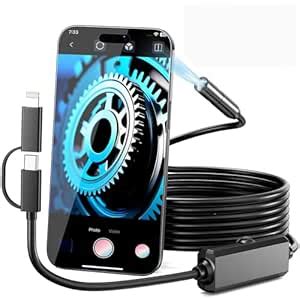 Snake Camera with Light - 16.4ft USB Endoscope Camera for iPhone ...