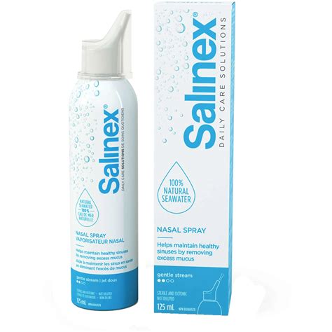 Salinex Daily Nasal Spray - 100% Natural Seawater, Gentle Relief for Stuffy Noses and Allergies ...