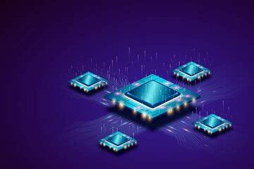 Realistic microchip processor background | Premium Vector