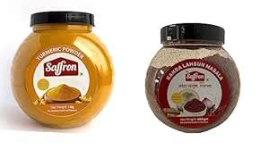 Saffron Turmeric Powder 1kg + Kanda Lasun Masala 500gm Combo - A ...