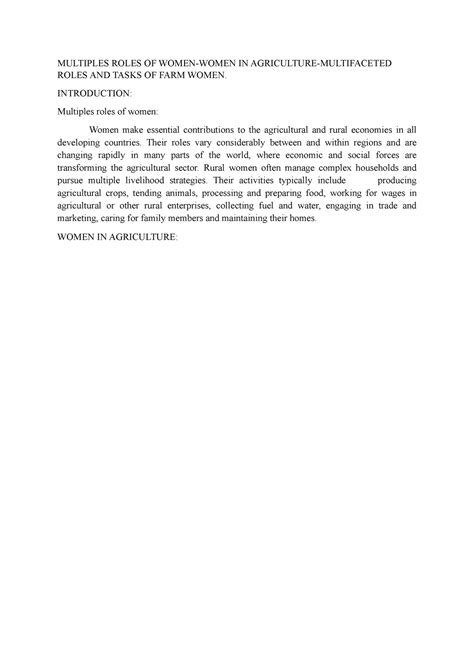Multiples Roles OF Women - MULTIPLES ROLES OF WOMEN-WOMEN IN ...