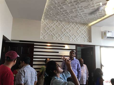 False ceiling with gypsum board and cnc designed , duco painted mdf ...