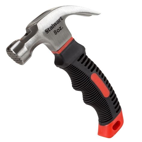 Stalwart Stubby Claw Hammer 8 Oz Fiberglass Handle Red Mini Tool With ...