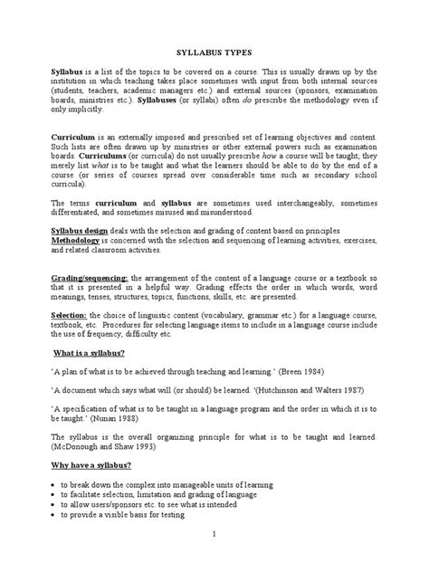 Image result for Types of Syllabus PDF
