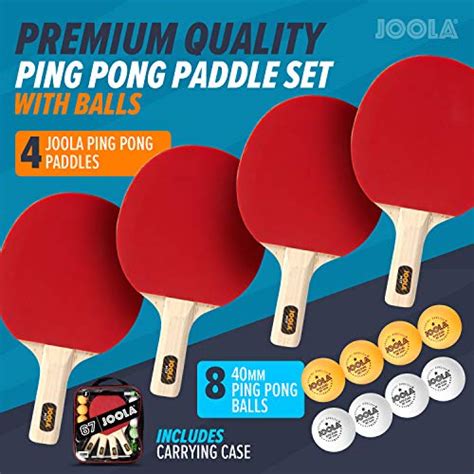 JOOLA 4-Player Indoor Table Tennis Hit Set (Bundle Includes 4 Rackets ...