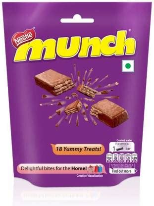 NESTLE Munch Chocolate Crunchy Wafer, Share Pack 187g Bars, Crackles ...