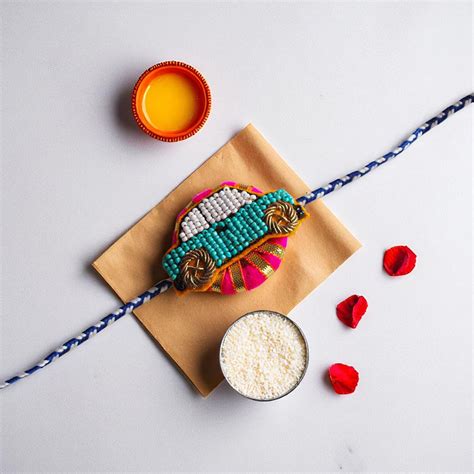 Buy Handmade Reusable Pink Car Felt Kids Rakhi Online On Zwende