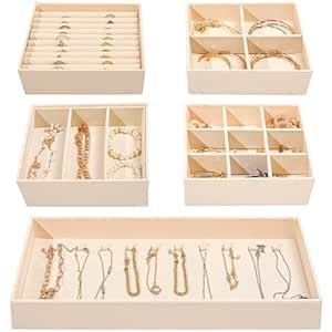 ProCase Jewelry Organizer Tray Drawer Inserts, Stackable Jewelry Drawer ...