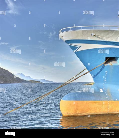 Ships hull. Cropped closeup image of a ships hull in the harbour Stock ...