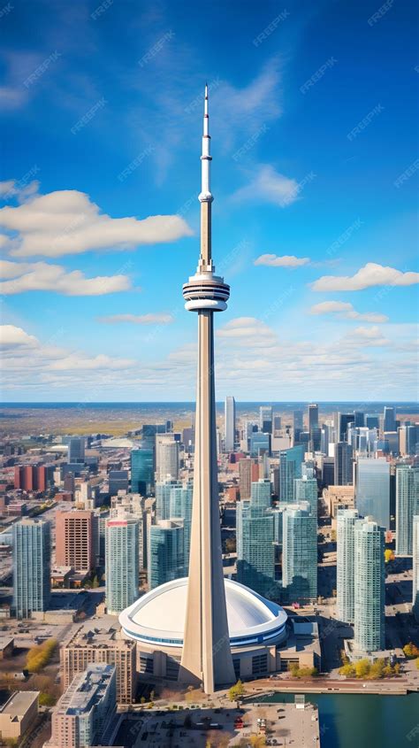Premium Photo | Impressive Aerial View of the Iconic CN Tower and ...