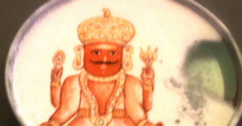 Nakoda Bheruji Rangoli Painting in a Plate - Shri Nakoda Bhairav