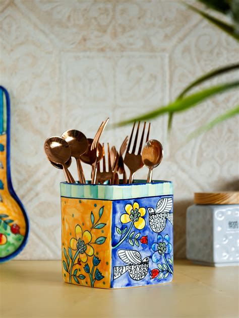 Buy Perch Handpainted Ceramic Cutlery Holder Online | Wishing Chair