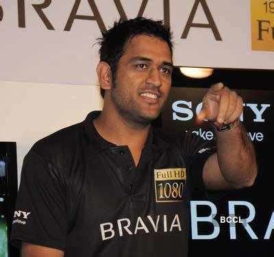 Mahendra Singh Dhoni at Sony's Bravia Full HD World Cup press meet in ...