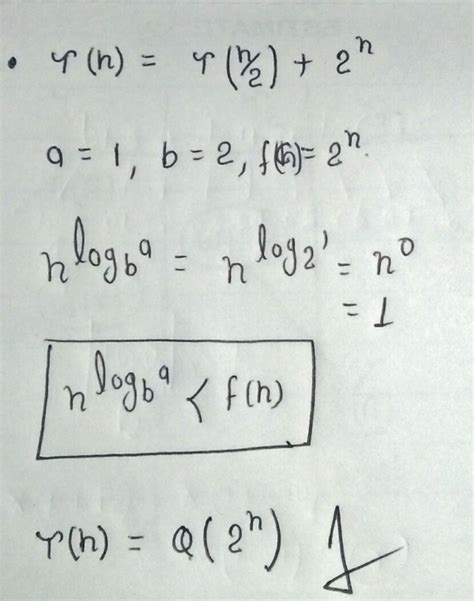 Algorithms: Masters theorem