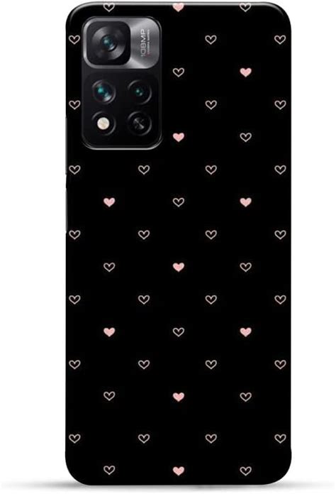 RareHub Black Background with Small Hearts Printed Hard Mobile Back ...