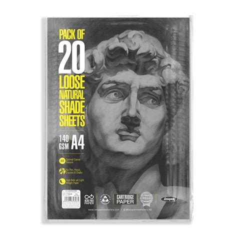 Anupam Cartridge Drawing Paper Natural Shade 140 GSM Optimal Coarse ...