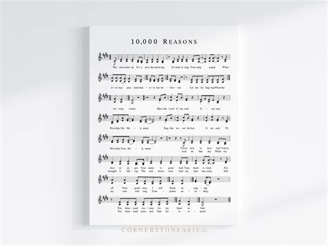 10,000 Reasons bless the Lord Hymn Print / Hymn Wall Art / Hymn ...