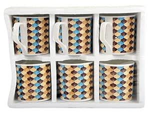 Bone China Tea/Coffee Cups, 150 ml, Set of 6 Pieces, Multicolour ...