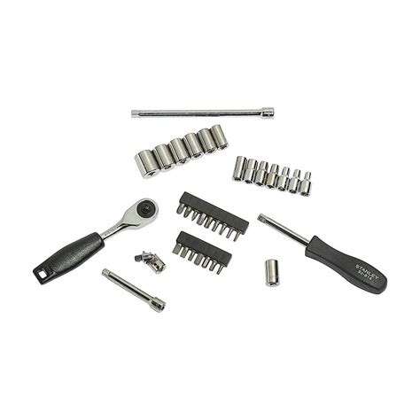 Stanley 1-89-033 1/4Inch Sq. Drive 6 PT Socket and Bit Mechanic Tool K ...