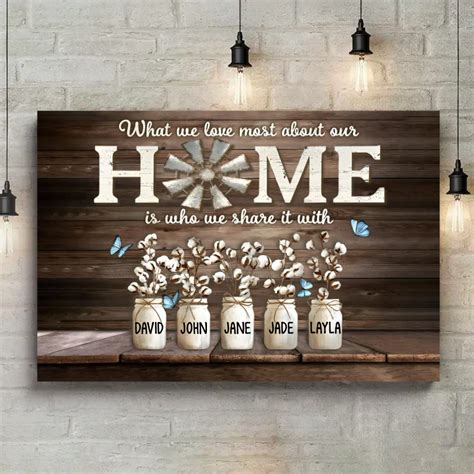 Unique Family Gift For A Family Custom Names Personalized Family Canva ...