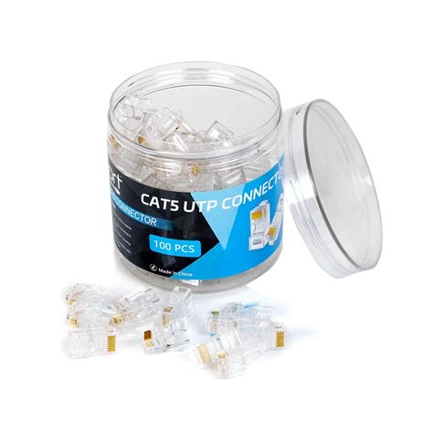 UPORT 100-Pack Cat5/Cat6 RJ45 Modular Plugs Ethernet Cable Crimp ...