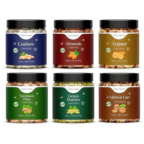 The Organic Basket Dry Fruits Combo Pack - 1.425g (Almonds, Cashews ...