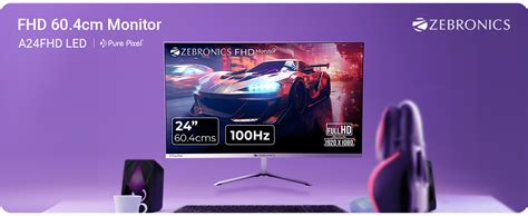 ZEBRONICS A24FHD LED Monitor, 24 inch (60.96cm), 250 nits, 100Hz, Slim ...