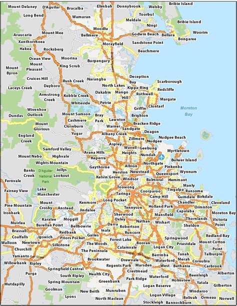 Map Of Brisbane Queensland Australia
