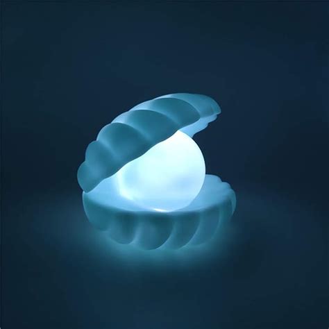 Buy MeeTo Beach Themed Pearl Shell Lamp, Bedside LED Ocean Nightlight ...