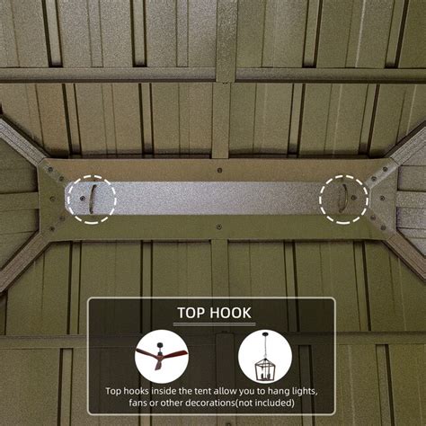 BANSA ROSE 12-ft x 10-ft Brown Rectangle Grill Gazebo with Hardtop ...