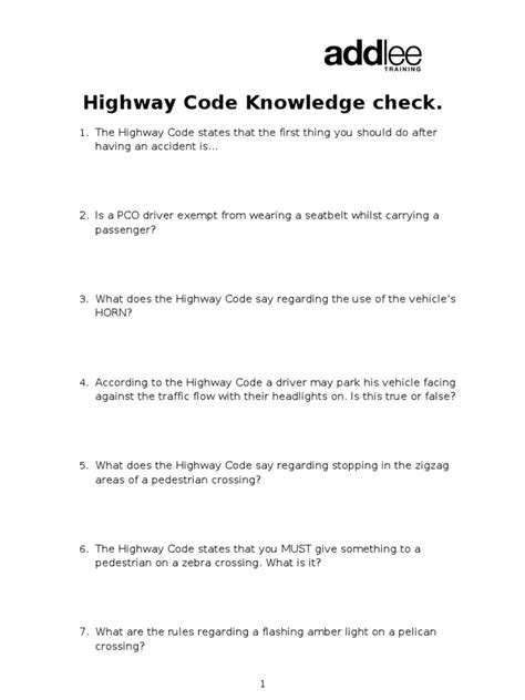 Image result for Highway Code Exam Questions