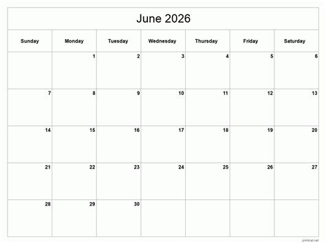 June 2026 Colombia Printable Calendar - We Love Printables