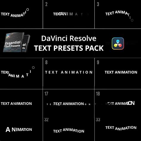 Davinci Resolve Text Animation Presets | Kinetic Typography (digital ...