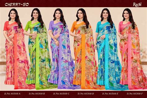 Cherry Vol 50 Ruchi Chiffon Sarees Manufacturer – Kavya Style Plus