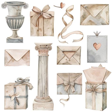 Premium Photo | Beautiful Watercolor Wedding Clipart set Collection of ...