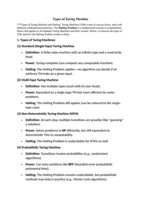 Image result for Types of Turing Machine